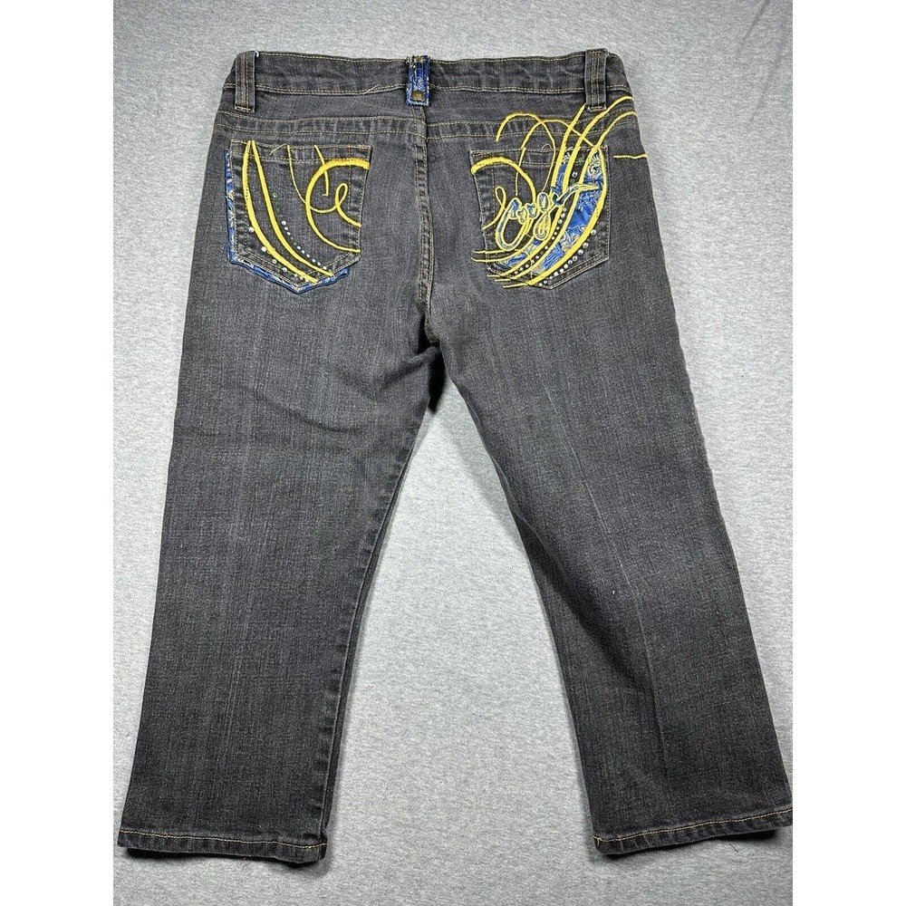 Coogi Austrailia Women's 13/14 Medium Wash Mid-Rise Embroidered  Black Jeans Y2K